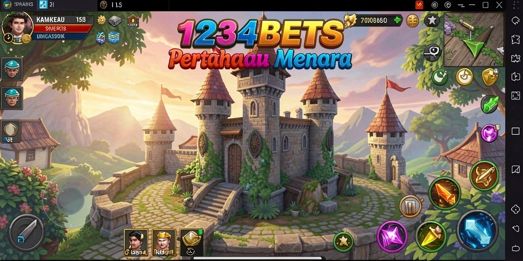 Gameplay menara pertahanan dalam 1234BETS yang mendebarkan dan strategis.