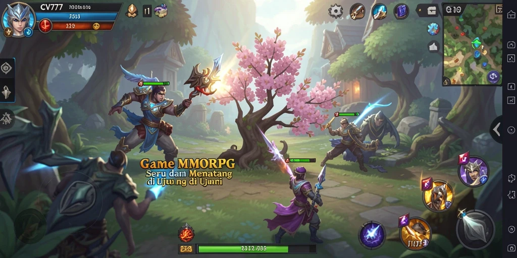 Tampilan gameplay menarik di dunia CV777 MMORPG.