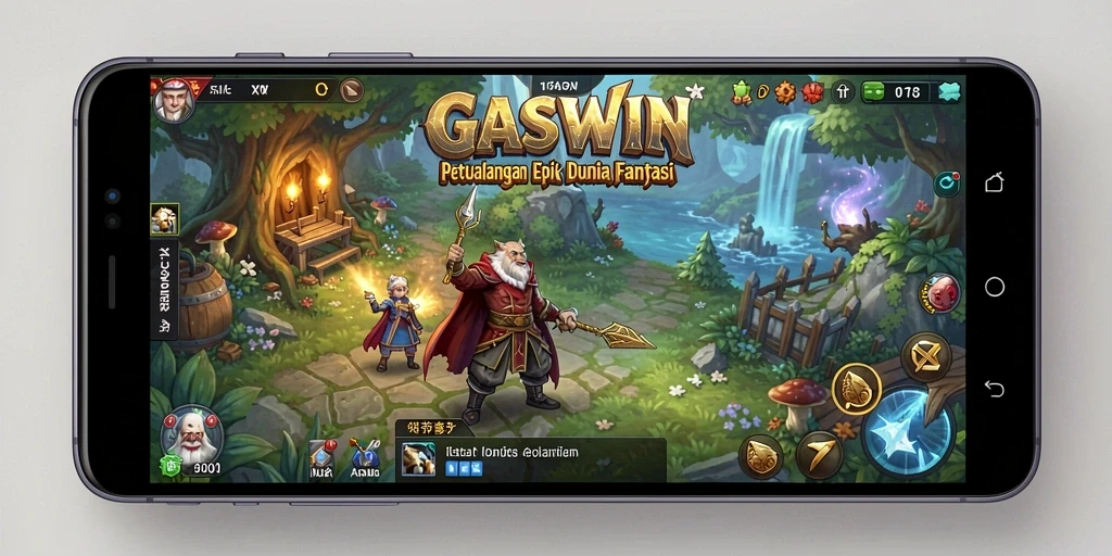 Screenshot GASWIN menunjukkan aksi seru dalam pertempuran RPG yang mendebarkan.