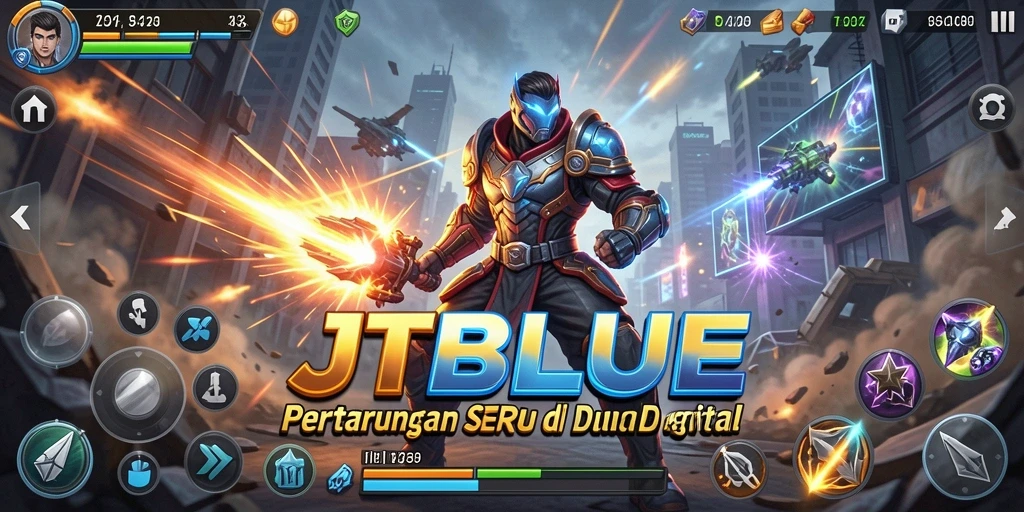 Tampilan gameplay JTBLUE dengan aksi pertarungan yang mendebarkan.