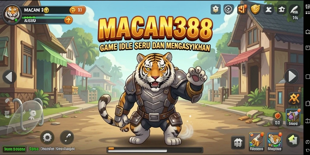 Screenshot utama gameplay MACAN388 menunjukkan keseruan mengelola karakter Idle.