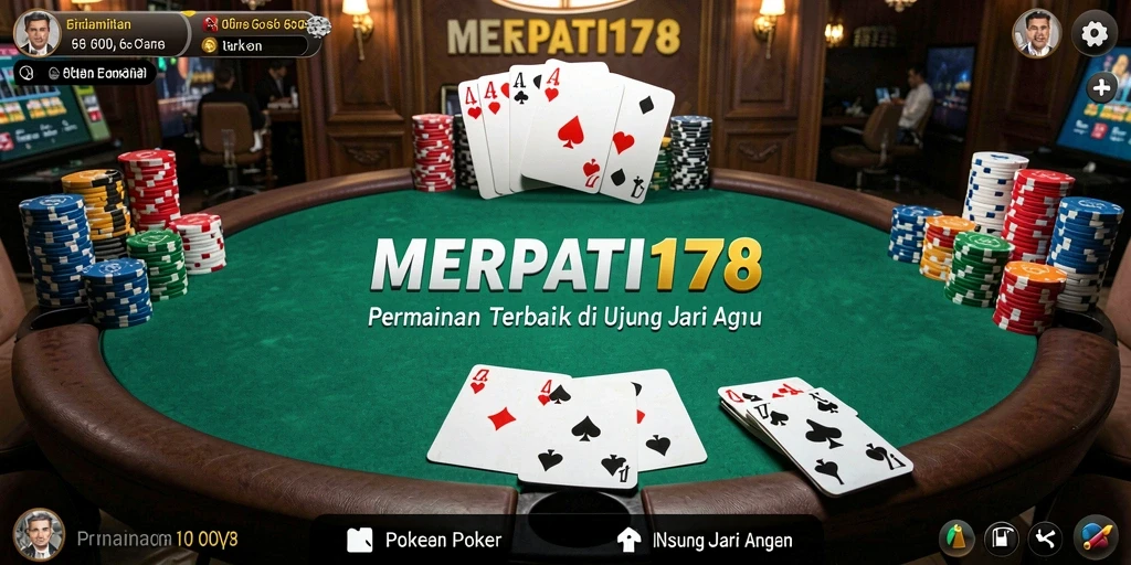 Screenshot permainan Poker MERPATI178 yang menampilkan antarmuka yang menarik.