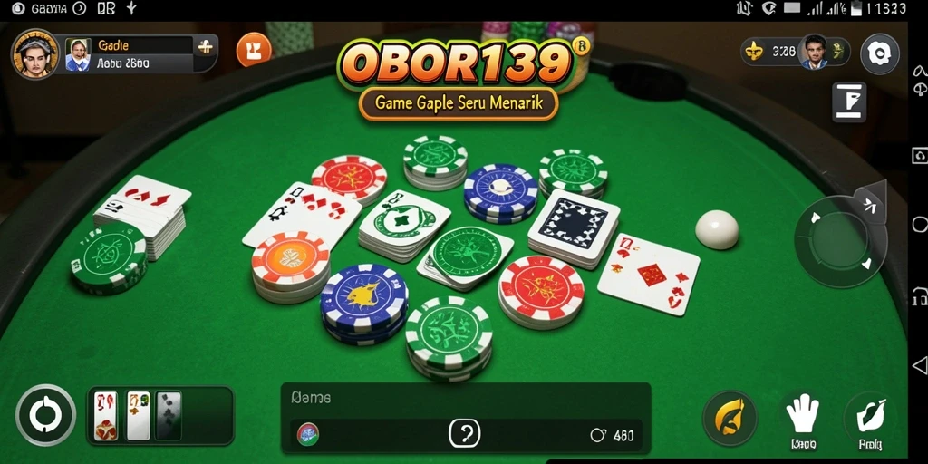 Screenshot OBOR138 menampilkan gameplay Gaple yang menegangkan.
