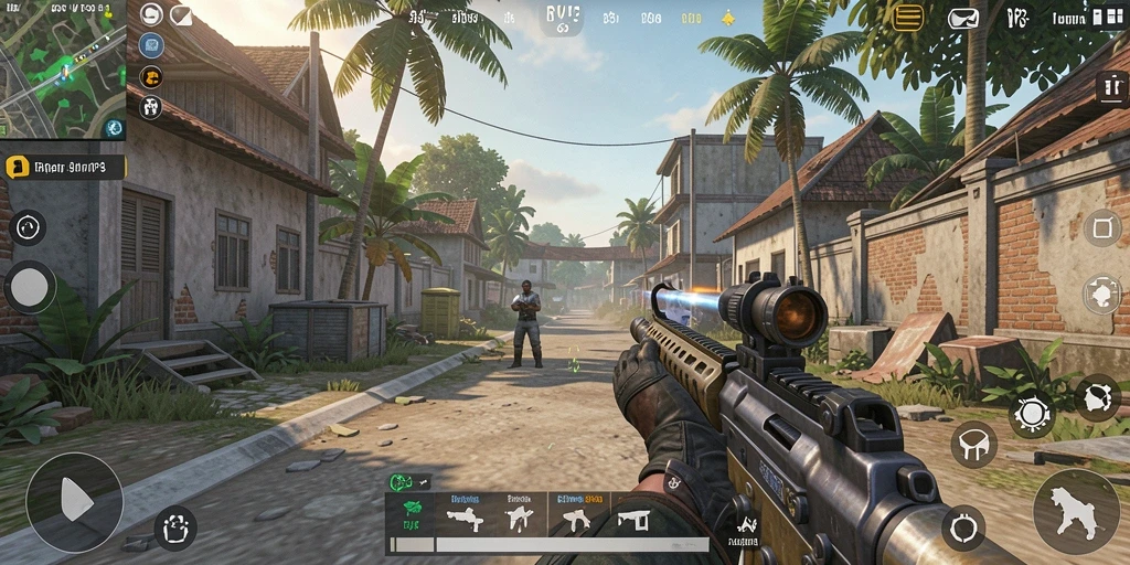 Tangkapan layar utama menampilkan aksi seru dalam gameplay TPS.