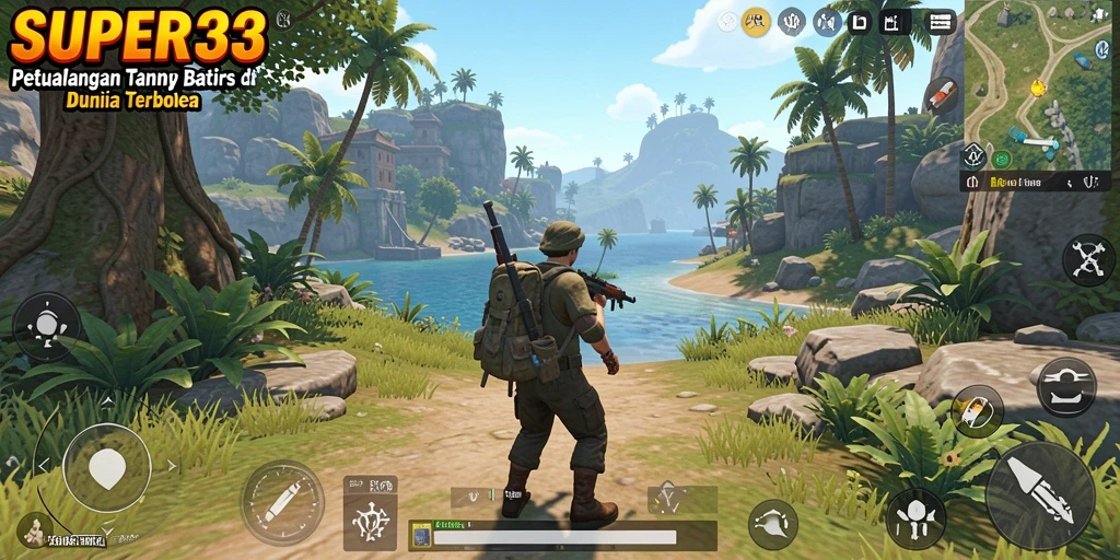 Gameplay SUPER33 dalam dunia terbuka yang menakjubkan.